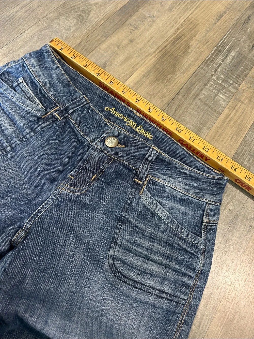 American Eagle Outfitters Women's Medium Blue Long Shorts